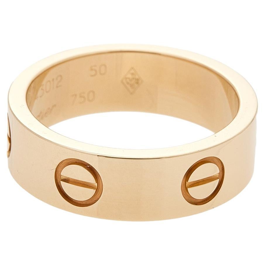 Cartier Love 18k Yellow Gold Band Ring Size 50