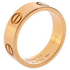 Cartier Love 18K Yellow Gold Band Ring Size 53