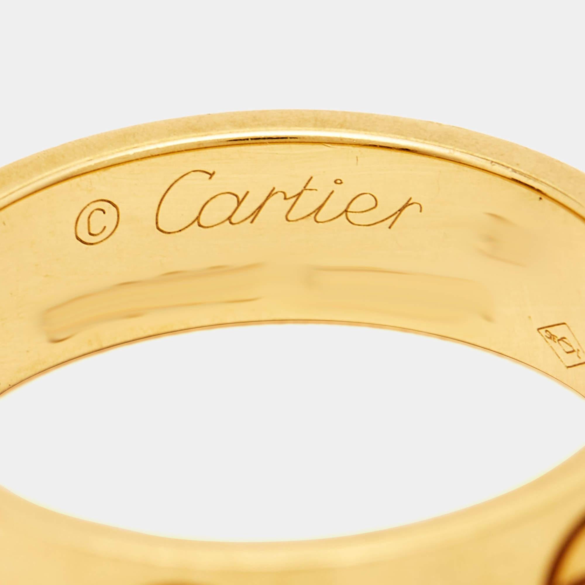 Cartier Love 18k Yellow Gold Band Ring Size 56 2