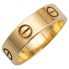 Cartier Love 18k Yellow Gold Band Ring Size 56