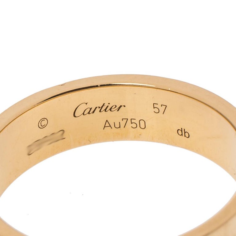 Cartier Love 18K Yellow Gold Band Ring Size 57 at 1stDibs cartier ring size 57, cartier size