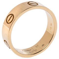 Cartier Love 18K Yellow Gold Band Ring Size 57