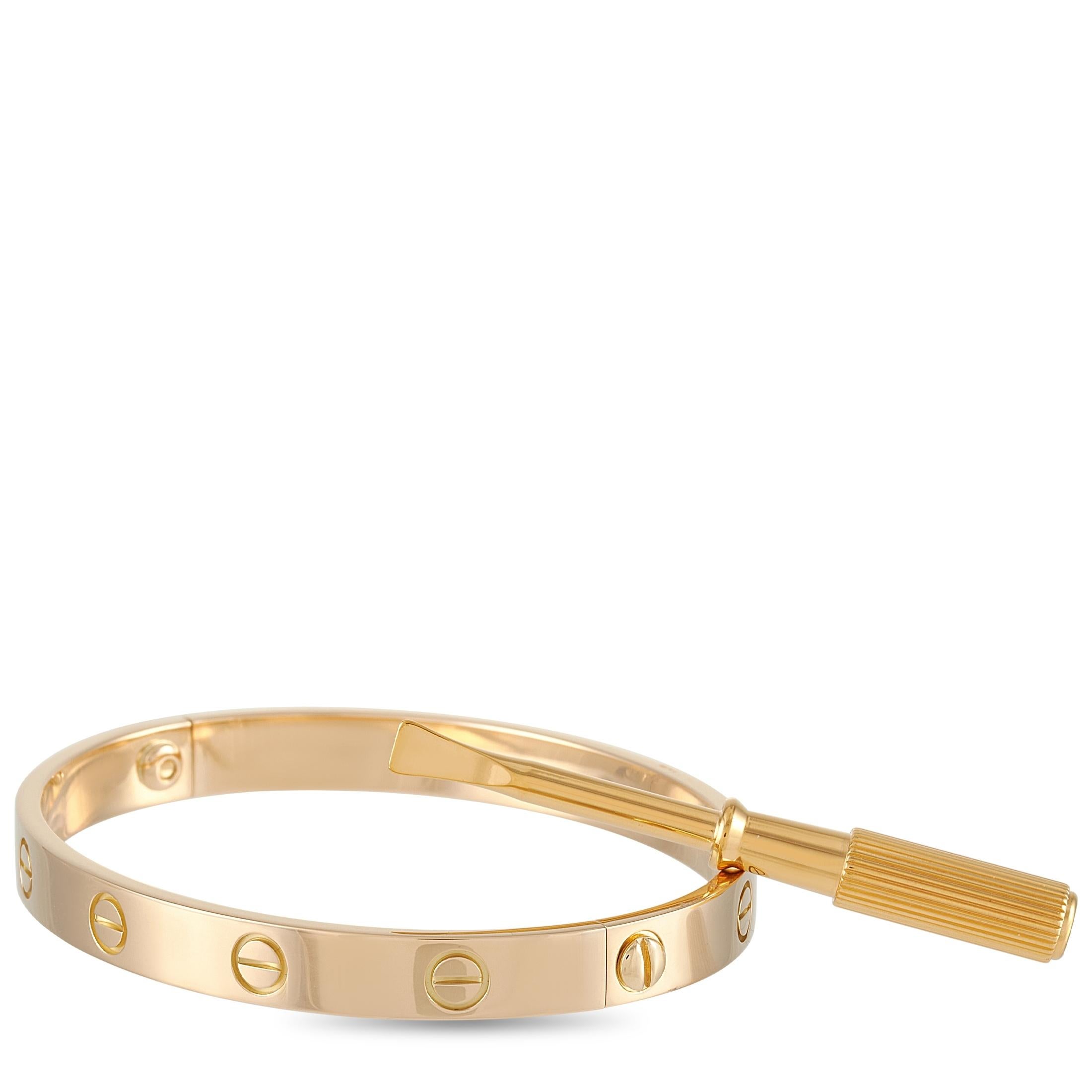 Cartier Love Armreif aus 18 Karat Gelbgold mit Schraubenzieher im Zustand „Hervorragend“ in Southampton, PA