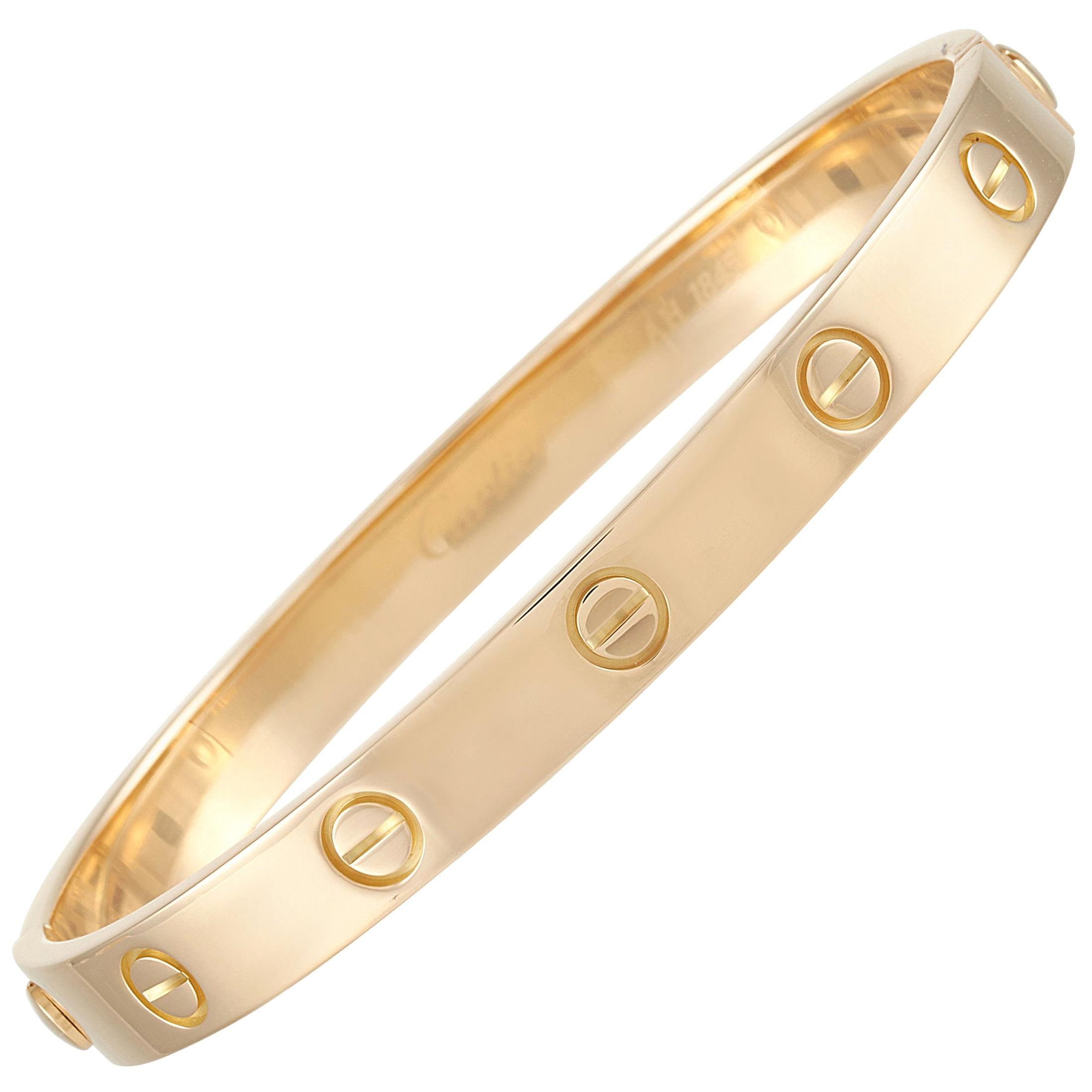 Cartier LOVE 18K Yellow Gold Bangle Bracelet with Screwdriver