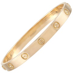 Cartier LOVE 18K Yellow Gold Bangle Bracelet with Screwdriver