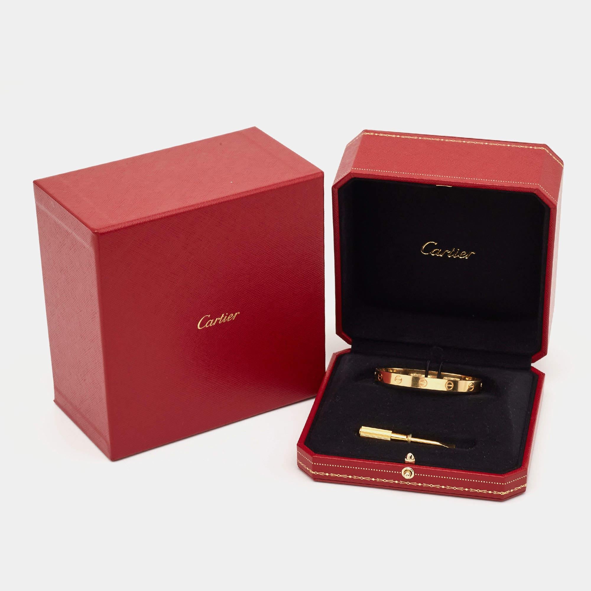 Women's Cartier Love 18k Yellow Gold Bracelet 16