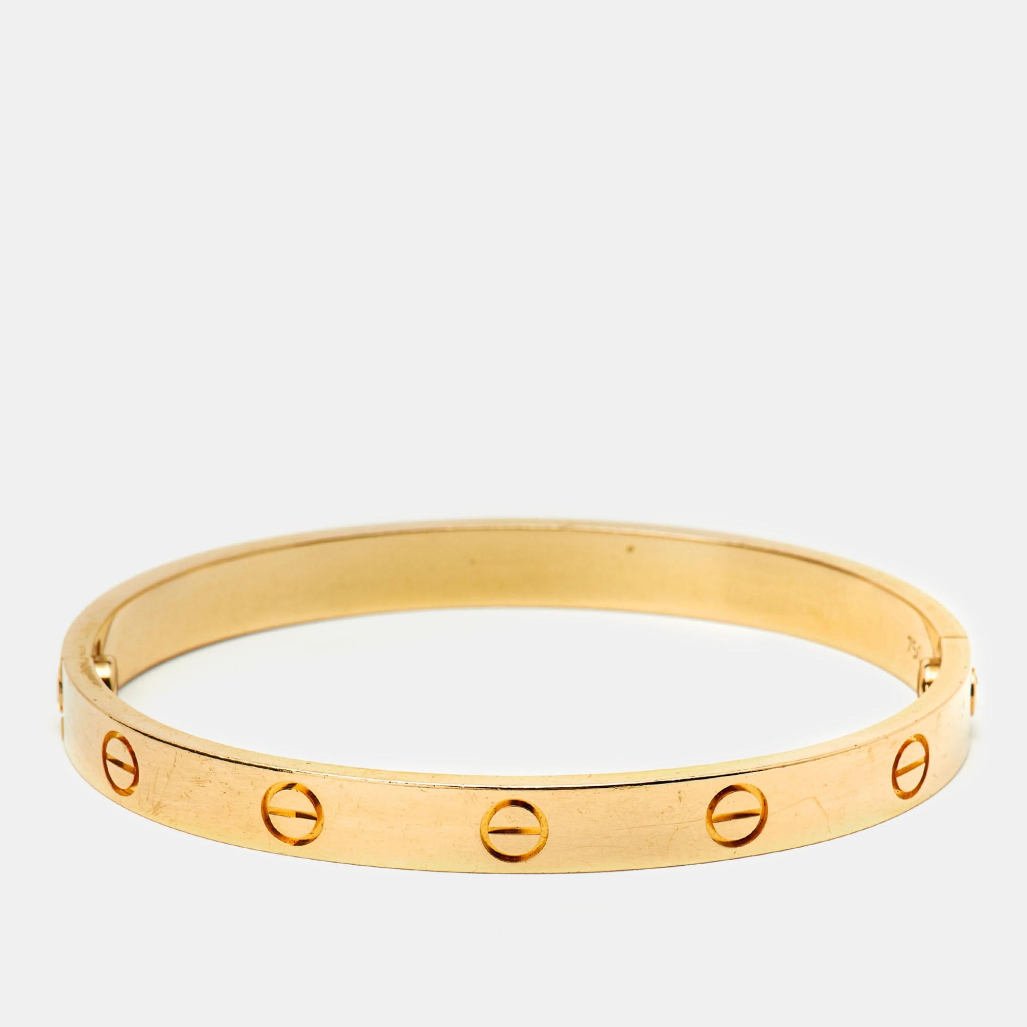 Contemporain Cartier Love Bracelet en or jaune 18 carats 17 en vente