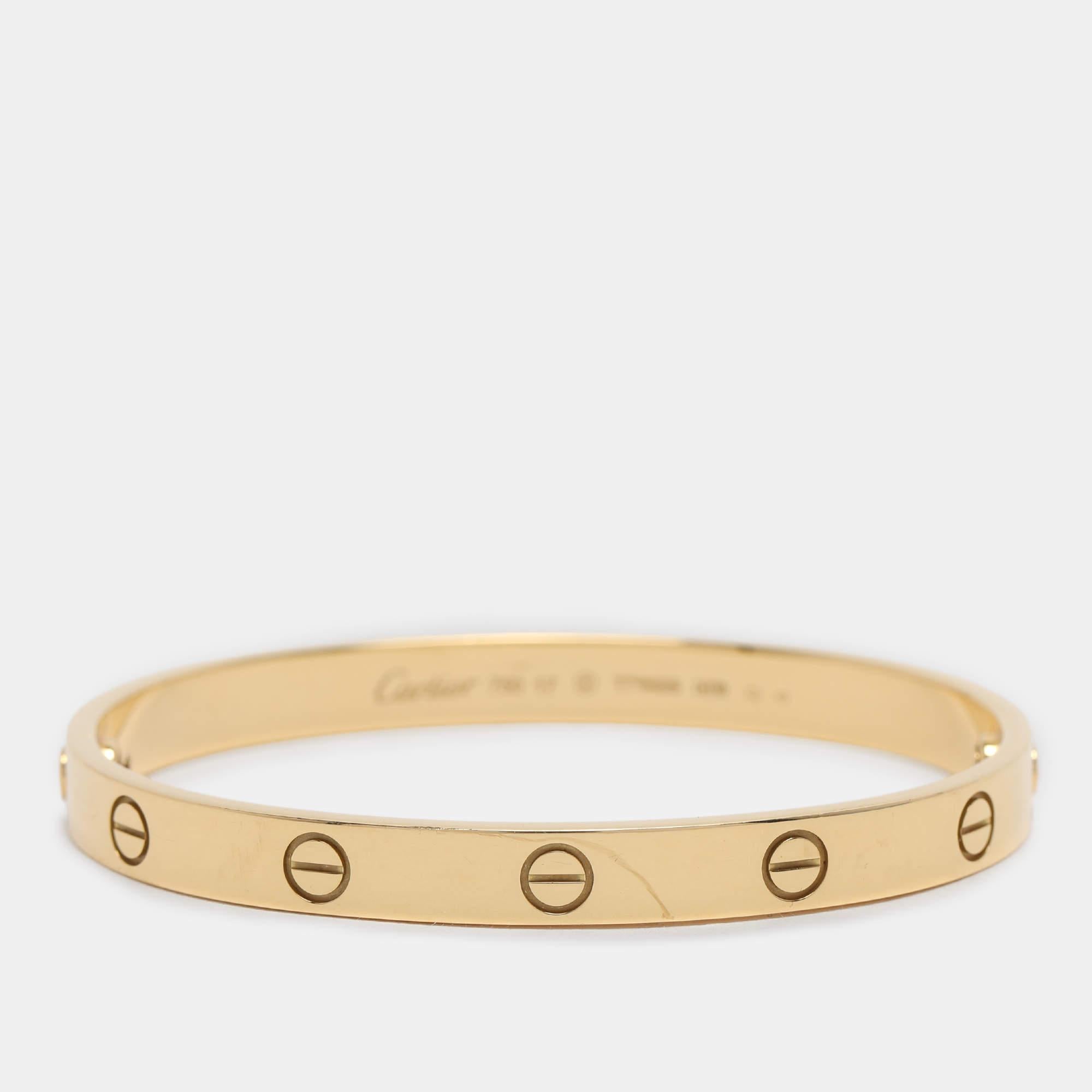 Women's Cartier Love 18K Yellow Gold Bracelet 17