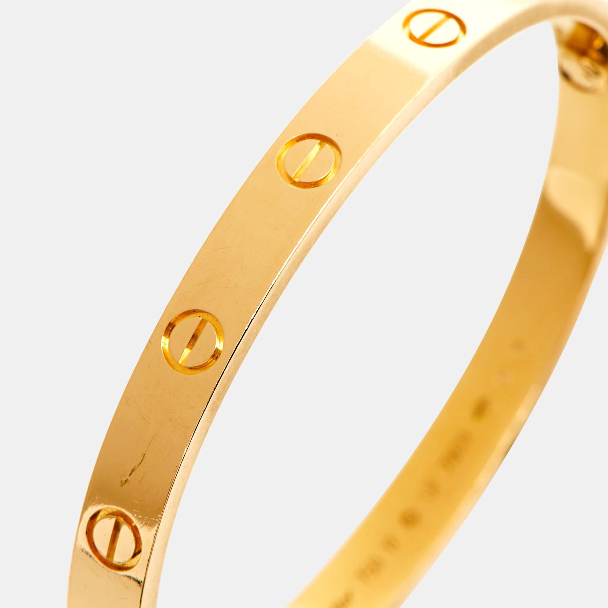 Cartier Love Bracelet en or jaune 18 carats 17 Pour femmes en vente