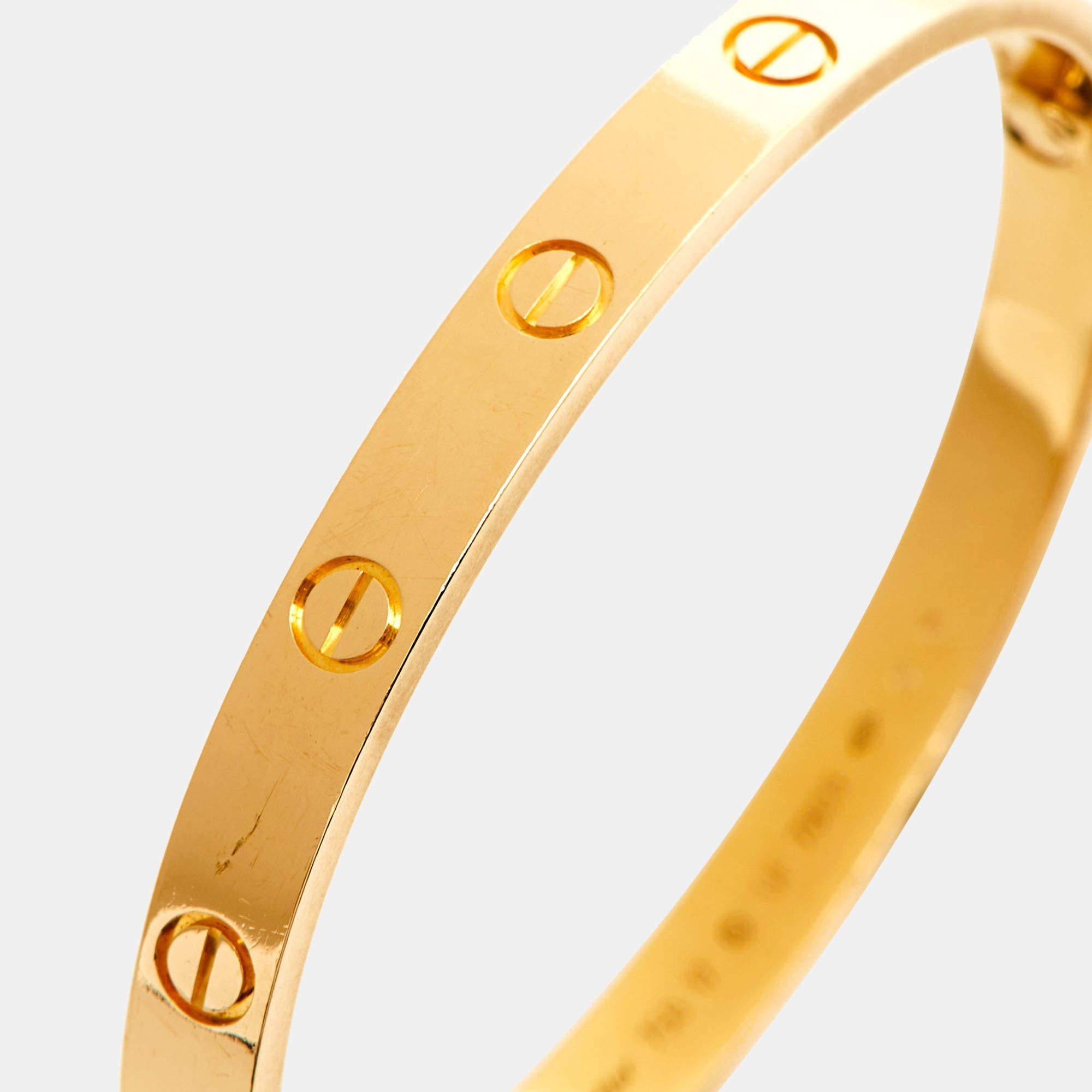 Women's Cartier Love 18K Yellow Gold Bracelet 17
