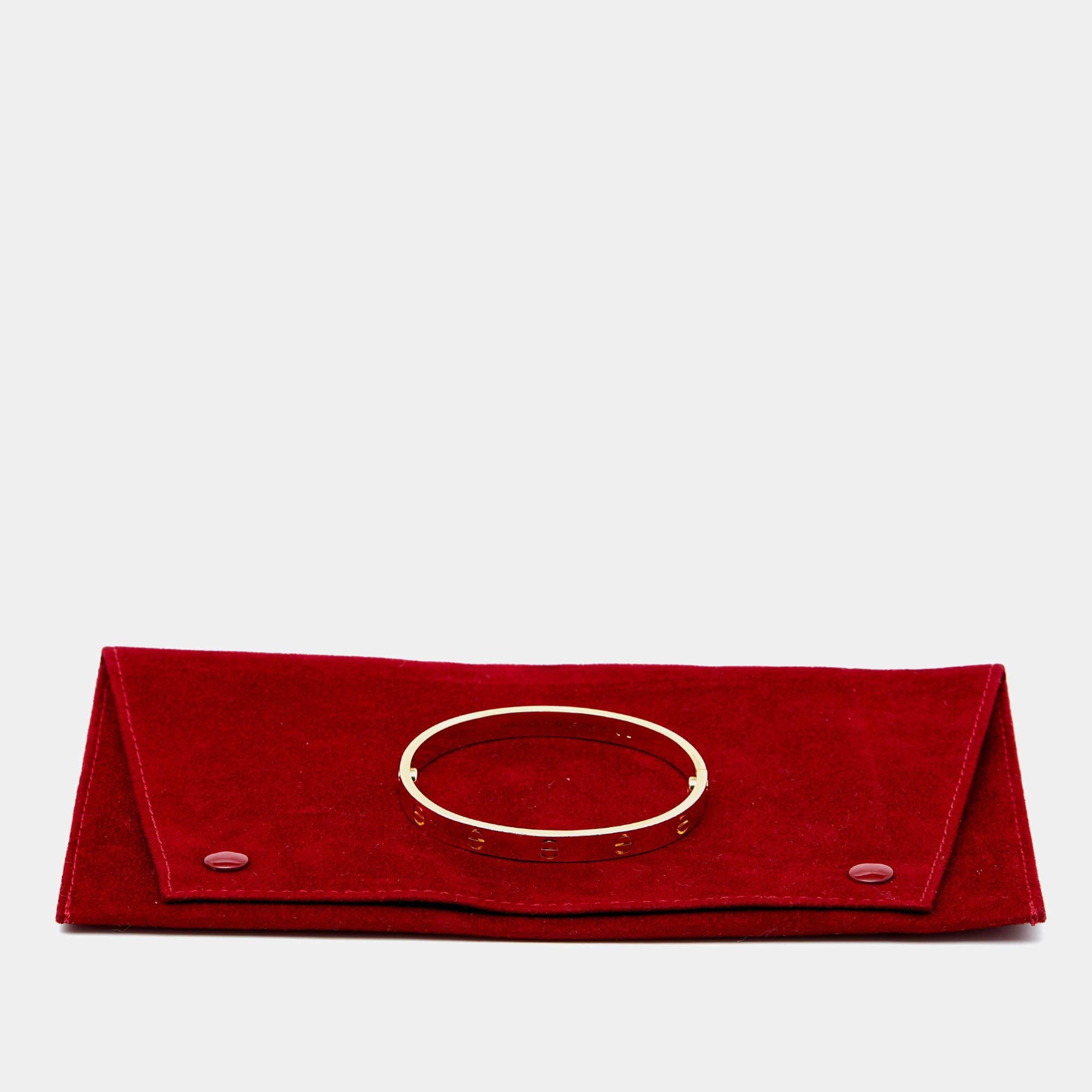 Cartier Love 18K Yellow Gold Bracelet 17 1