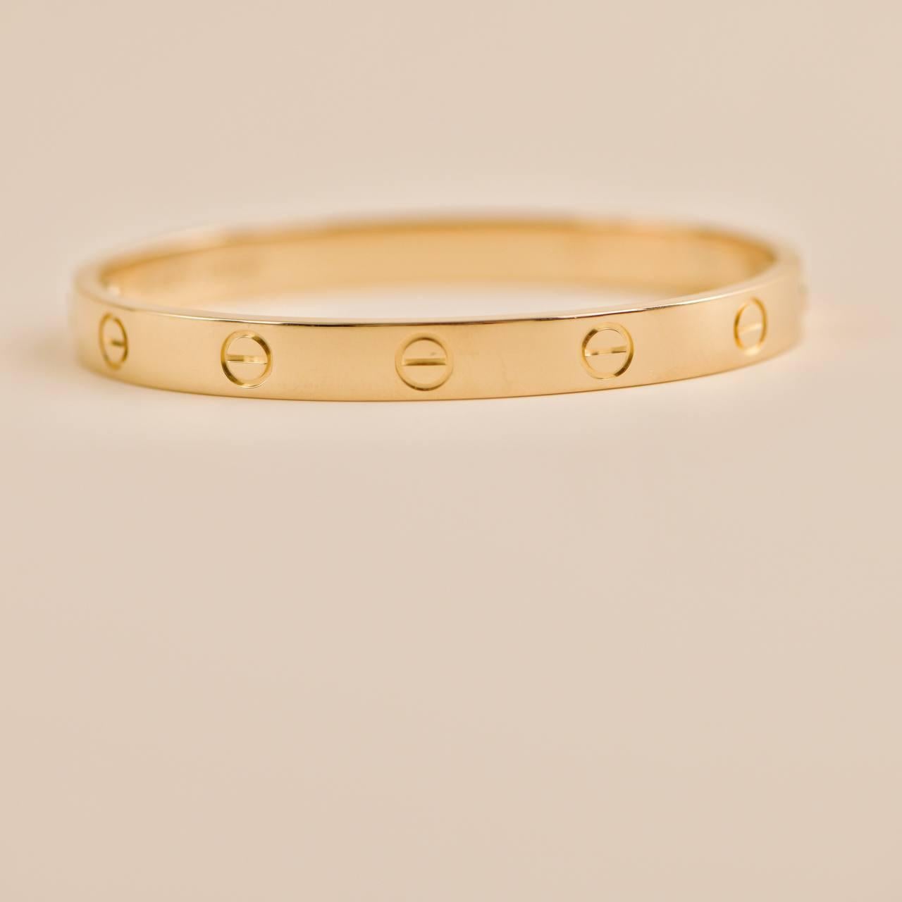 Cartier Love 18k Yellow Gold Bracelet Size 16 1