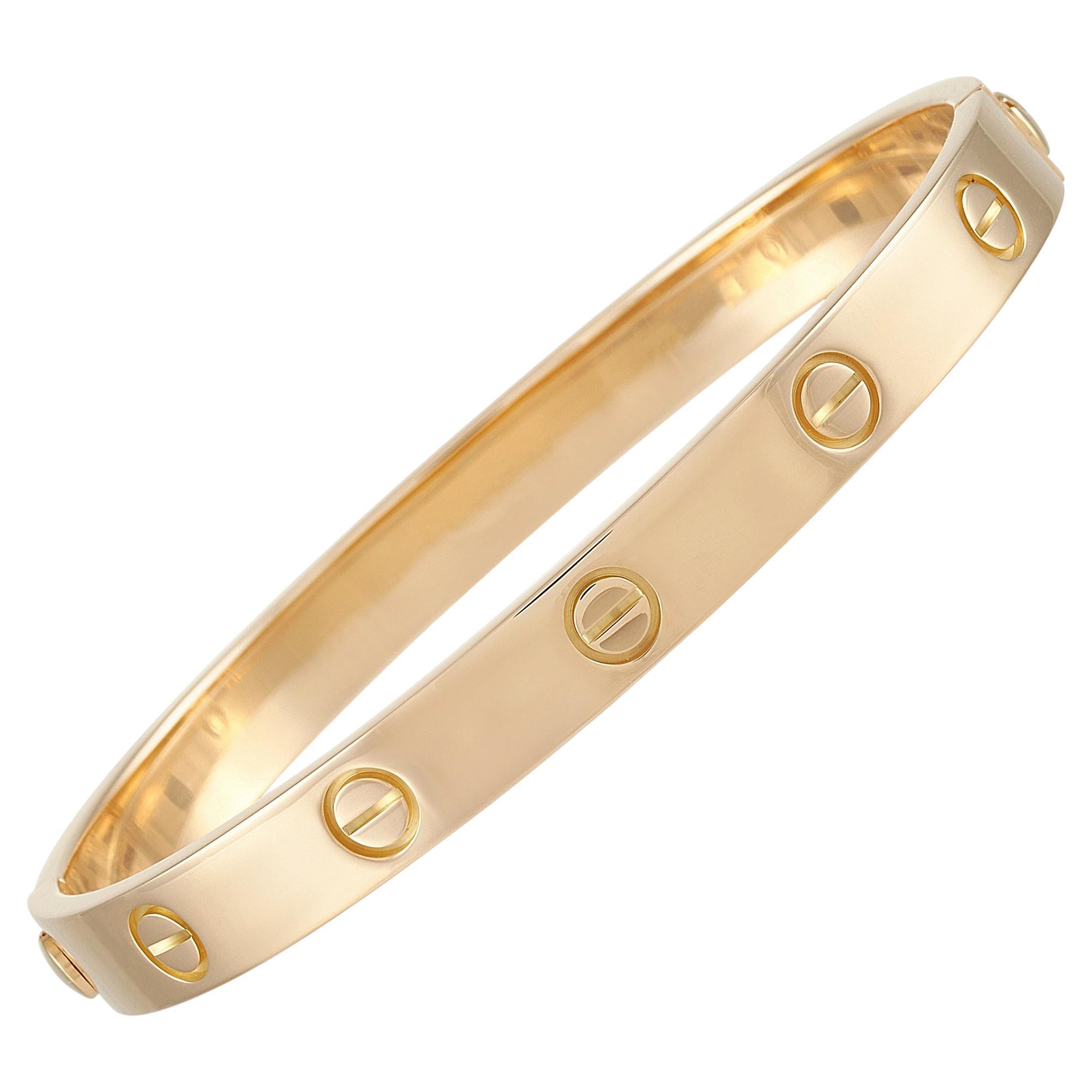 Cartier Love 18k Yellow Gold Bracelet For Sale at 1stDibs