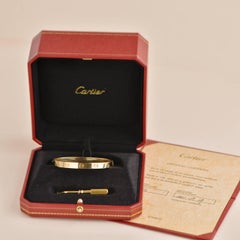 Cartier Love 18k Yellow Gold Bracelet Size 17
