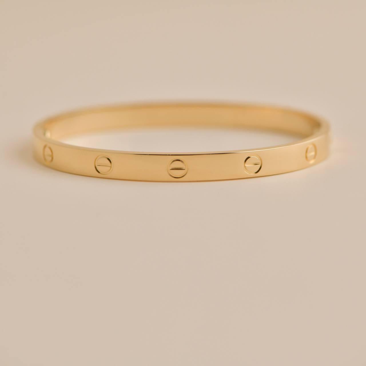 Cartier Love 18 Karat Gelbgold Armband Größe 17 1