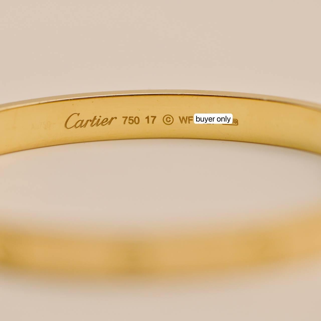 Cartier Love Bracelet en or jaune 18 carats, taille 17 en vente 2