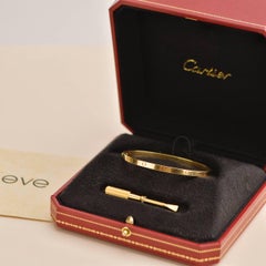 Cartier Love 18K Yellow Gold Bracelet Size 17 Small Model