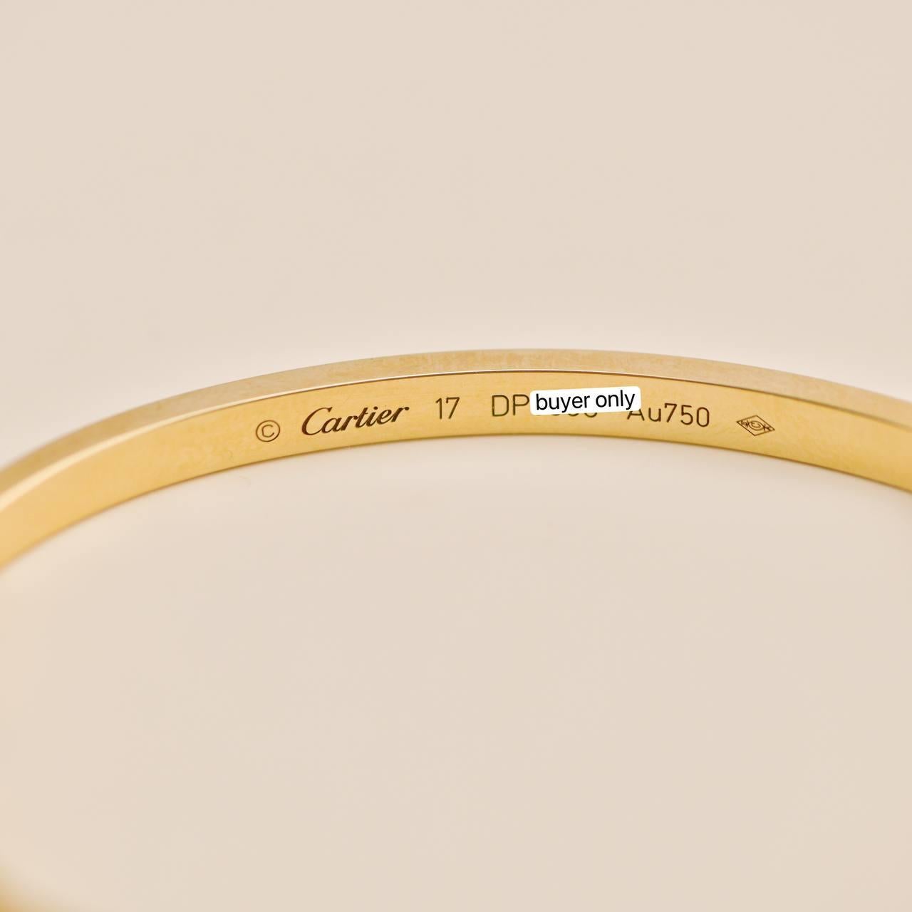 Cartier Love Bracciale in oro giallo 18 carati Taglia 17 Modello piccolo in vendita 2
