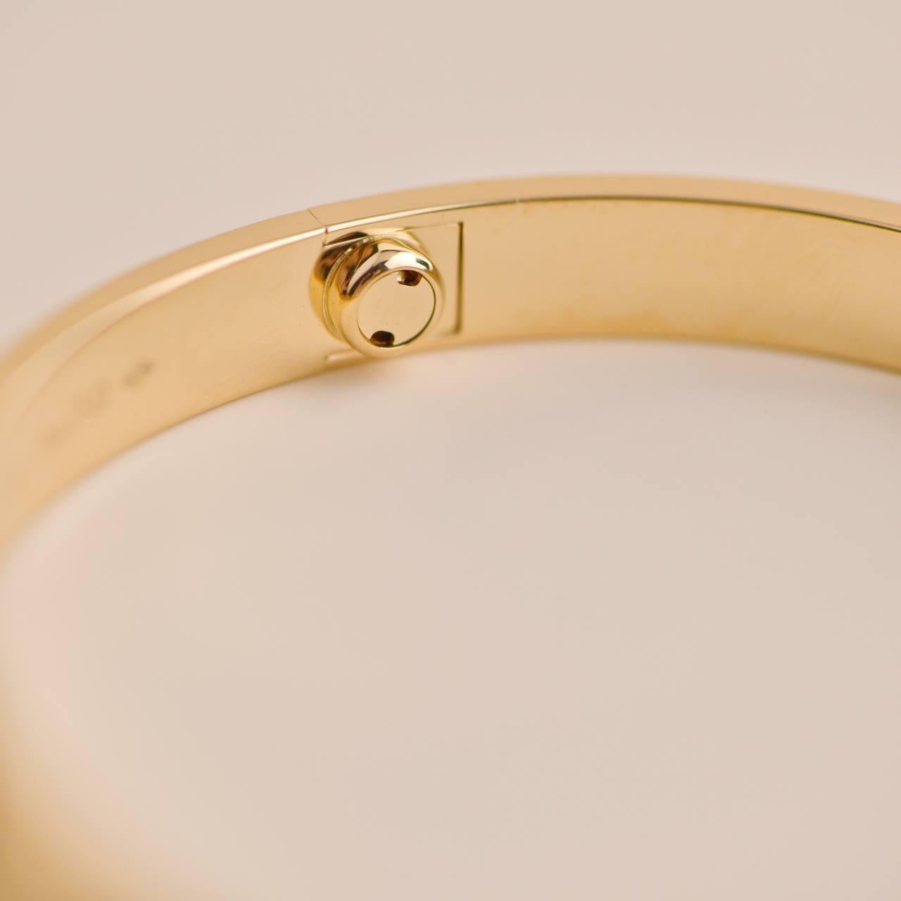Cartier Love 18K Yellow Gold Bracelet Size 18 2