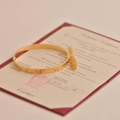 Cartier Love 18K Yellow Gold Bracelet Size 19