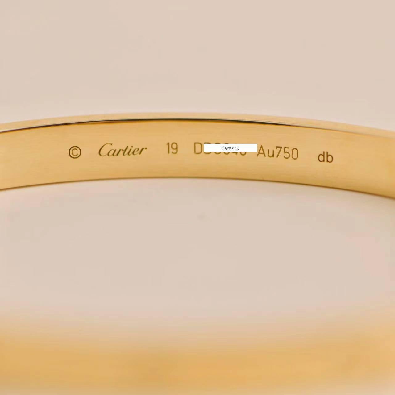Cartier Love 18K Yellow Gold Bracelet Size 19 3