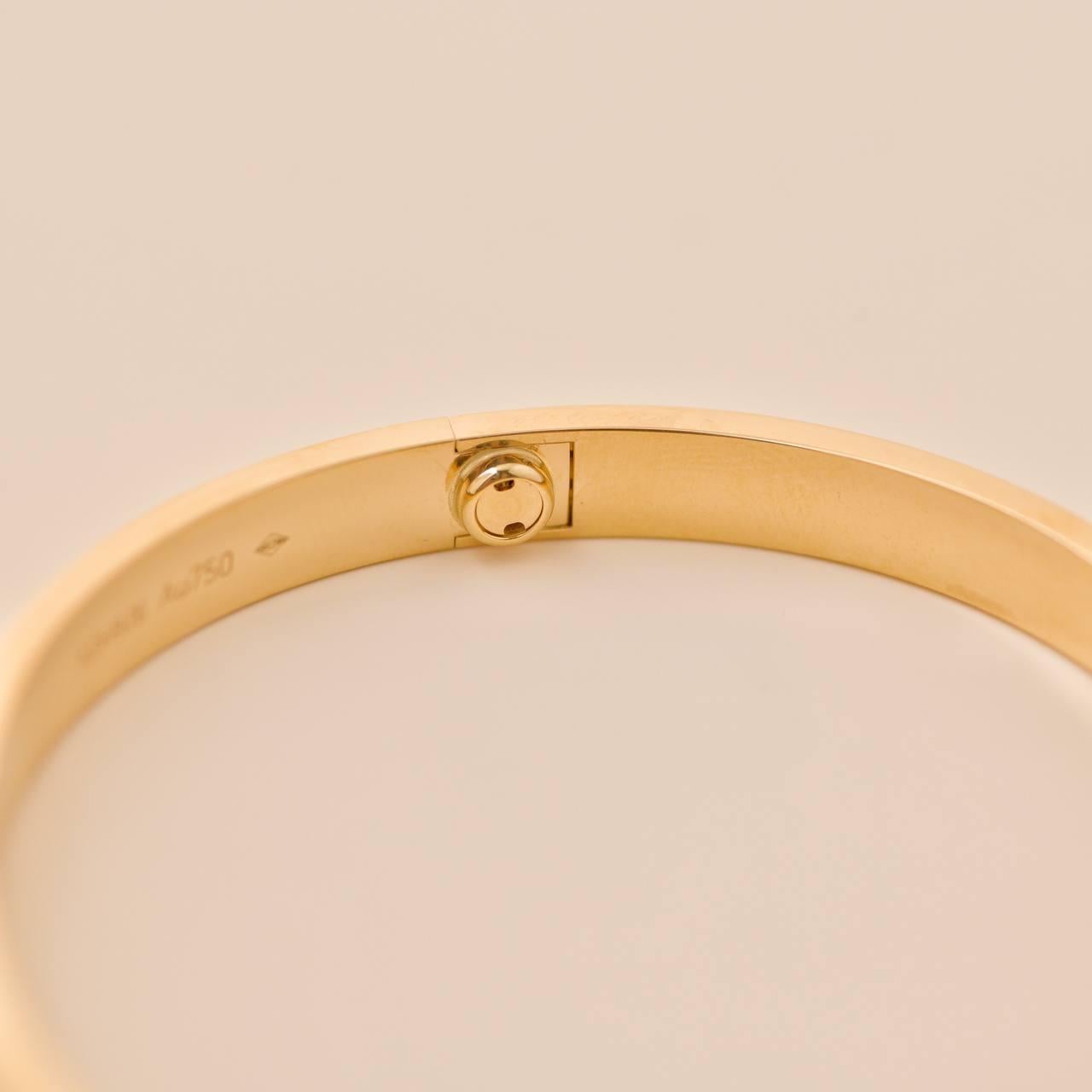 da uomo o donna Cartier Love Bracciale in oro giallo 18 carati misura 20 in vendita