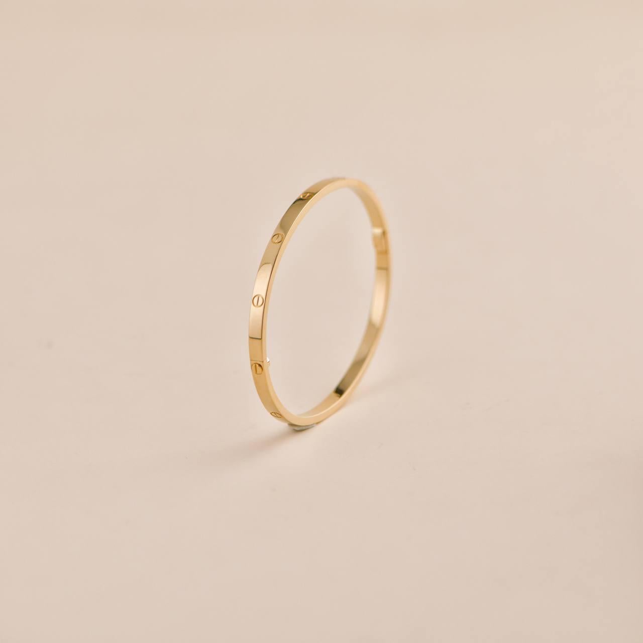 Cartier Love 18K Gelbgold-Armband, Modell Größe 18 4
