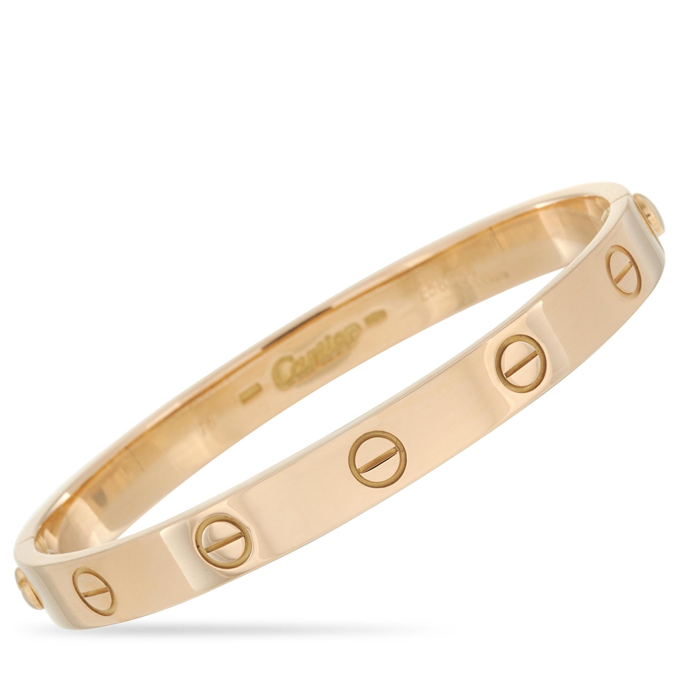 Cartier Love 18k Yellow Gold Bracelet with Screwdriver In Excellent Condition In Southampton, PA