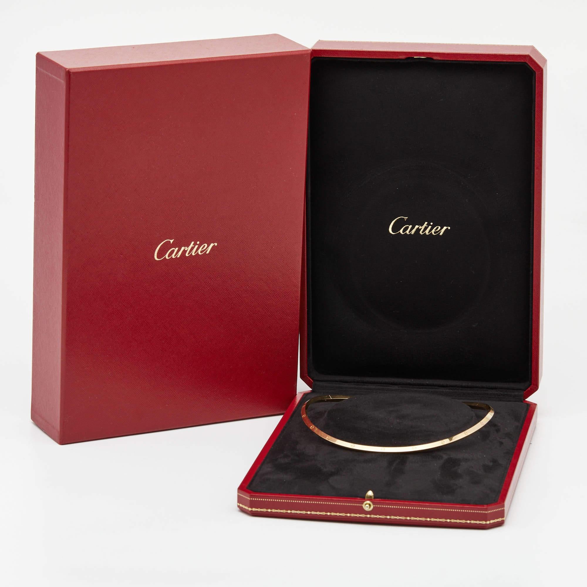 Cartier Love 18k Yellow Gold Collar Necklace For Sale at 1stDibs