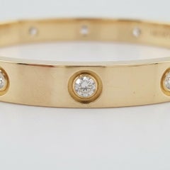 Cartier LOVE 18K Yellow Gold Diamond Bangle Bracelet