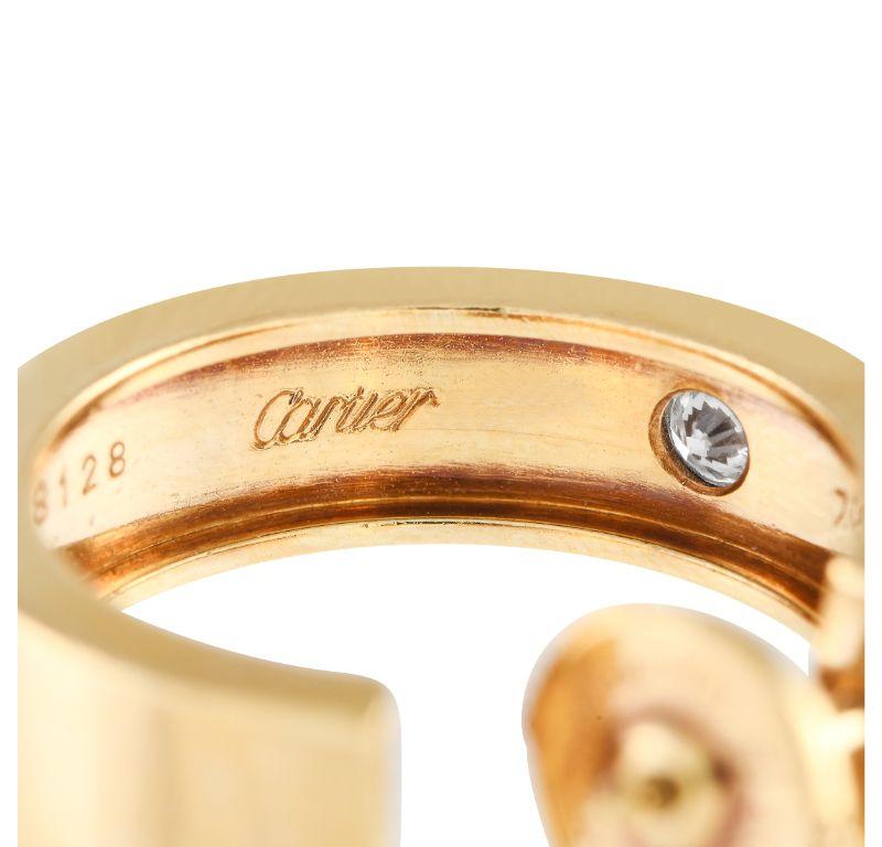 Round Cut Cartier Love 18k Yellow Gold Diamond Earrings