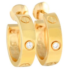 Cartier Love 18k Yellow Gold Diamond Earrings
