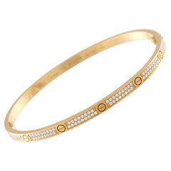 Cartier LOVE 18K Yellow Gold Diamond Pave Bracelet Size 18 CA01-121525 Cartier LOVE 18K Yellow Gold Diamond Pave Bracelet Size 18 CA01-121525