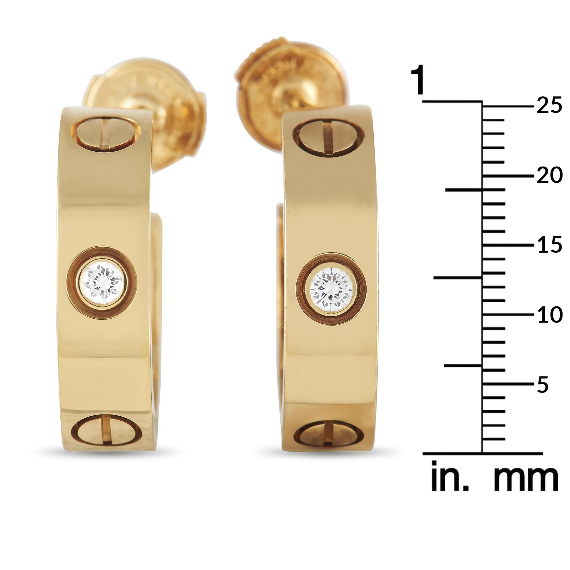 Cartier LOVE 18K Yellow Gold Earrings at 1stDibs cartier earrings love