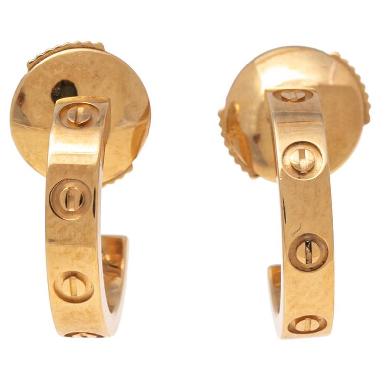 Cartier Love 18K Yellow Gold Earrings For Sale at 1stDibs