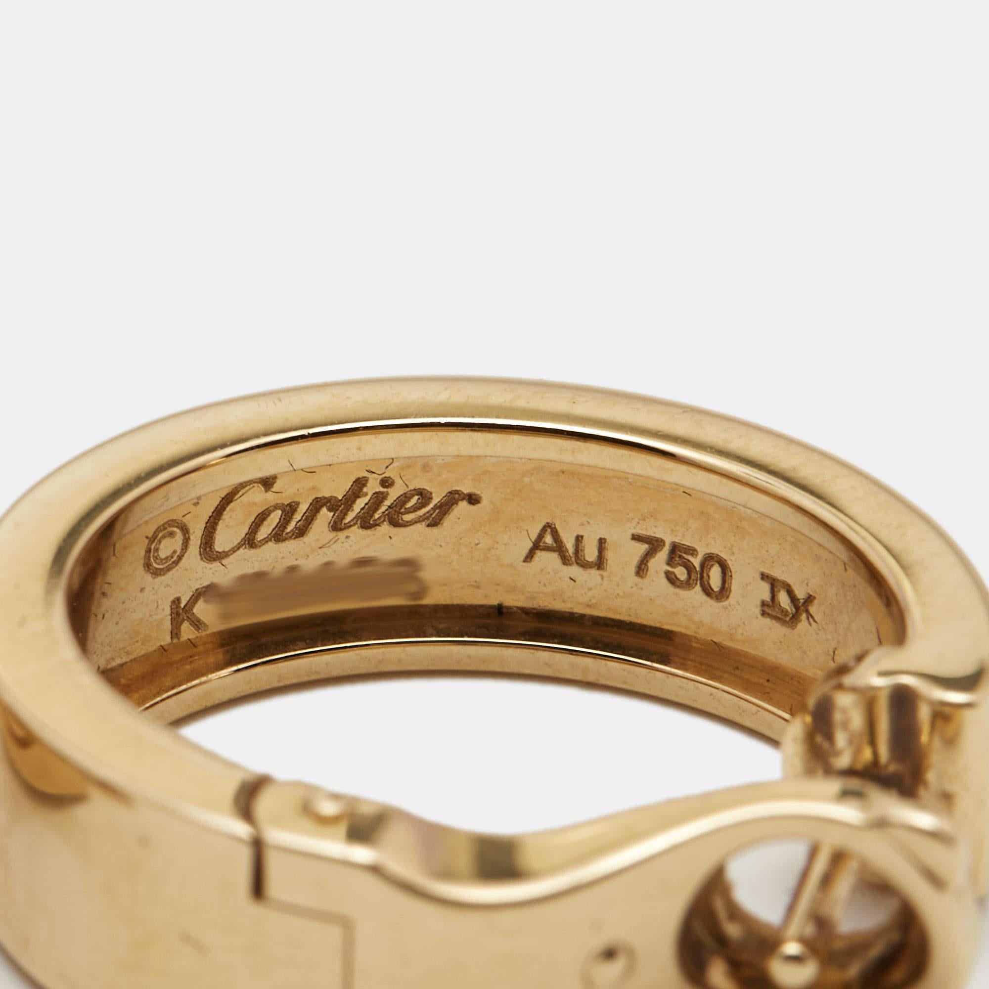 Cartier Love 18k Yellow Gold Hoop Earrings In Excellent Condition In Dubai, Al Qouz 2