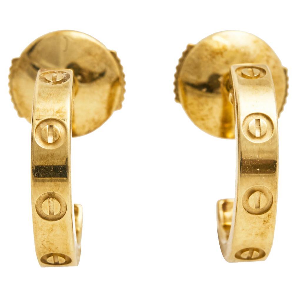 Cartier Love 18k Yellow Gold Hoop Earrings
