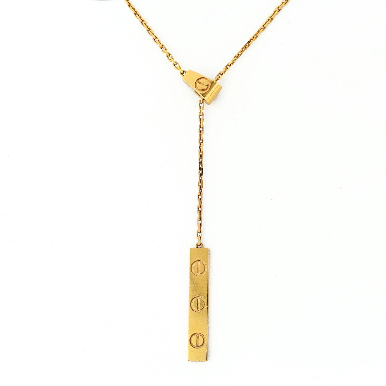 Women's Cartier Love 18K Yellow Gold Lariat Necklace