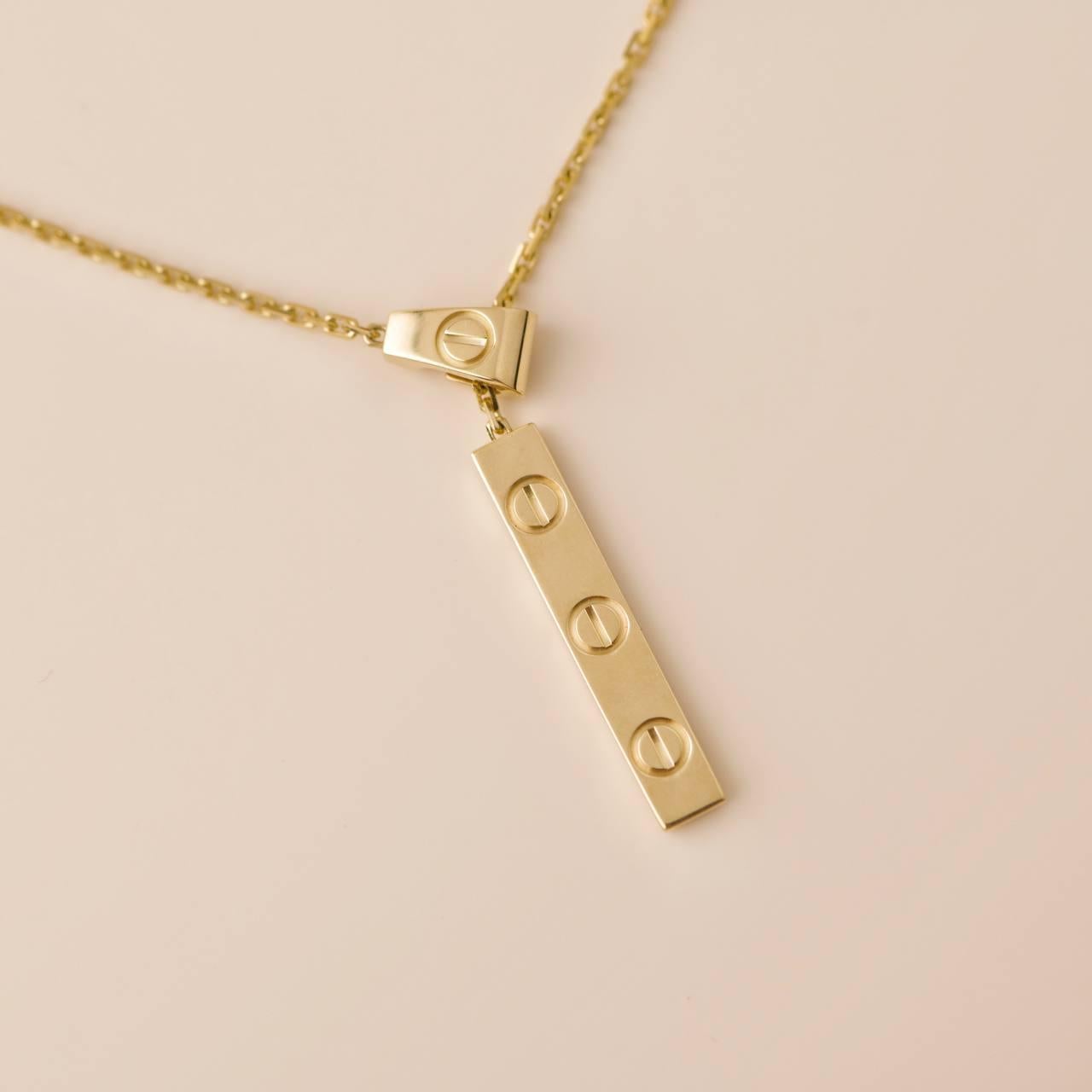 Cartier Love 18k Yellow Gold Long Tassels Pendant Necklace 3