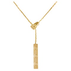 Cartier Love 18k Yellow Gold Long Tassels Pendant Necklace