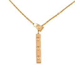 Cartier Love 18k Yellow Gold Long Tassels Pendant Necklace