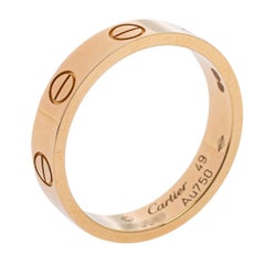 Cartier Love 18K Yellow Gold Narrow Wedding Band Ring 49