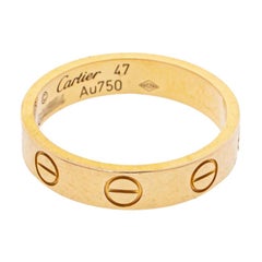 Cartier Love 18K Yellow Gold Narrow Wedding Band Ring Size 47
