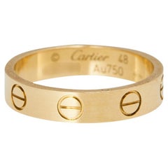 Cartier Love 18K Yellow Gold Narrow Wedding Band Ring Size 48