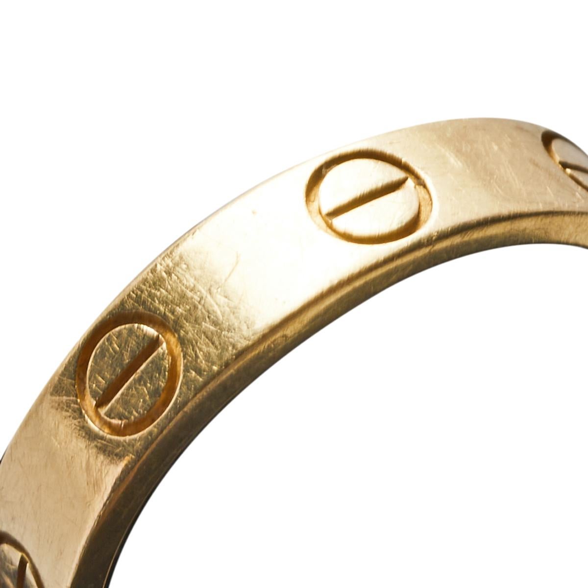 Cartier Love 18K Yellow Gold Narrow Wedding Band Ring Size 49 4