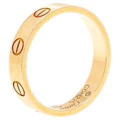 Cartier Love 18K Yellow Gold Narrow Wedding Band Ring Size 50