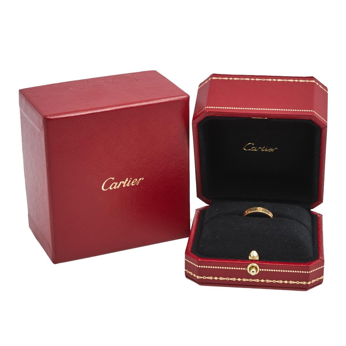 Cartier Love 18K Yellow Gold Narrow Wedding Band Ring Size 51 1
