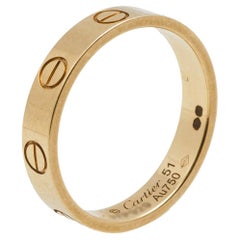 Cartier Love 18K Yellow Gold Narrow Wedding Band Ring Size 51