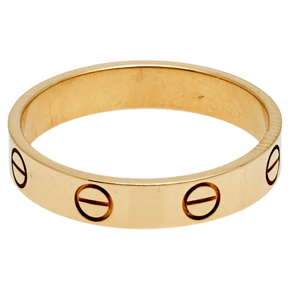 Contemporary Cartier Love 18K Yellow Gold Narrow Wedding Band Ring Size 54