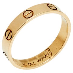 Cartier Love 18K Yellow Gold Narrow Wedding Band Ring Size 54